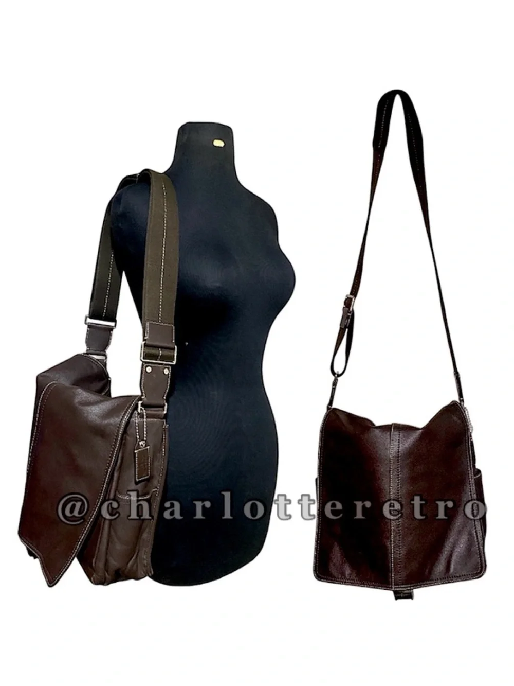 Y2K COACH • Lenox Brief Brown Leather Messenger Journalist Crossbody • 70105